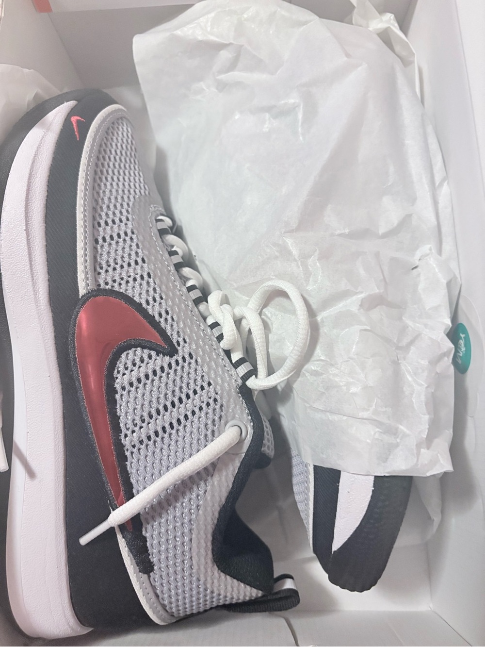 Nike Grey Mesh Trainer with Red Swoosh